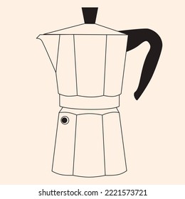 Vector logo of geyser coffee maker and isolated on light background