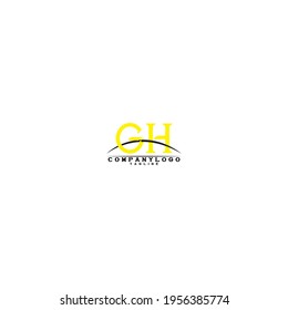 Vector logo of GH and HG initial letter design in Yellow and Black style. Can be used as Logo, Brands, Mascot.