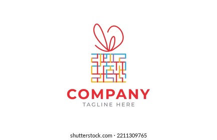 vector logo gift, Gift Box Letter G Logo in Simplistic Style