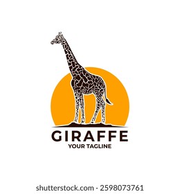 vector logo giraffe with slogan template