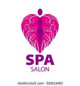 vector logo girl with heart shaped patterns