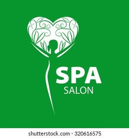 vector logo girl holding a heart with patterns
