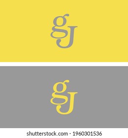 Vector logo of GJ and JG initial letter design in Illuminating and Ultimate style. Can be used as Logo, Brands, Mascot.