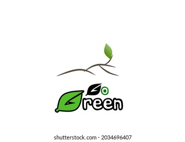 Vector logo or go green icon taken from a new tree that grows or shoots