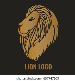 Vector logo with  gold lion