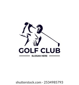 vector logo golf swing illustration
