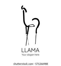 Vector logo with a graceful lama