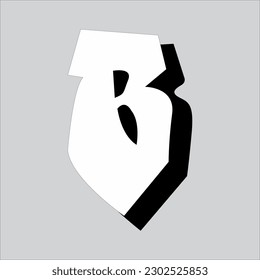 vector logo of the graffiti alphabet B black and white