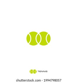 Vector logo graphic of tennis with two balls icon