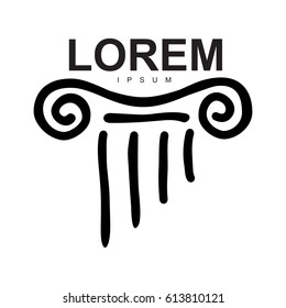 Vector logo in the Greek style wreath of ears and and capitals of columns.