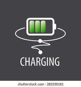 vector logo with green battery charging
