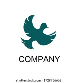 A vector logo. A green bird silhouette on a white background.