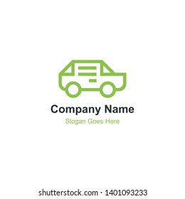 Vector Logo Green Car with Paper Document Text Appraisal Dealer