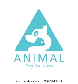 logotipo vectorial perro verde y tienda de mascotas de gatos