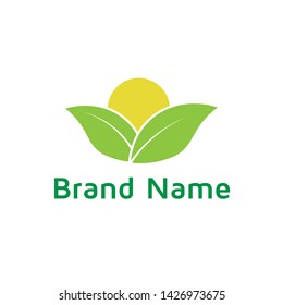 Vector logo green eco with house