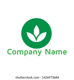 Vector logo green eco with house