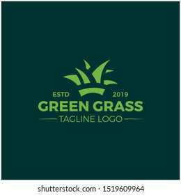 Vector Logo Green Grass Concept Original