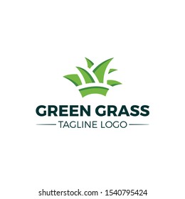 Vector Logo Green Grass Concept Creative