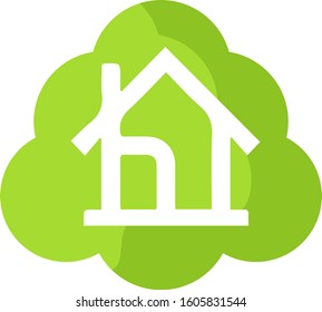 vector logo green house for green day, earth day
