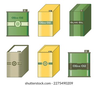 Vector logo green metal Bottle with pure Olive Oil,