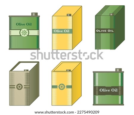 Vector logo green metal Bottle with pure Olive Oil,