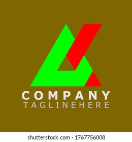 Logotipo vectorial con las iniciales verde y rojo "AK".