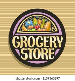 Vector Logo Grocery Store White Sign Stock Vector (Royalty Free ...