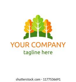 Vector logo - grove or trees or forest in sybolic concept - for ecology, environment, botanical garden, park, 
wildlife sanctuary