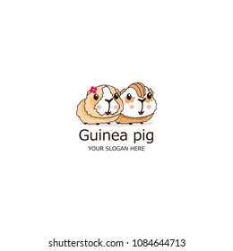 Vector logo with guinea pigs. Your slogan here. Illustration with animal.