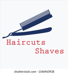 vector logo of a haircut and shaving, EPS 10