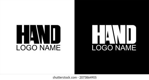 Mano del logotipo del vector negro y blanco