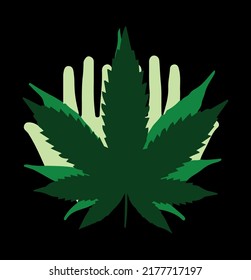 vector logo hand cannabis print