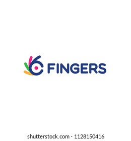 Vector logo hand with finger symbol character template