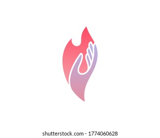 Vector Logo Hand Flame Hand Gesture Stock Vector (Royalty Free ...