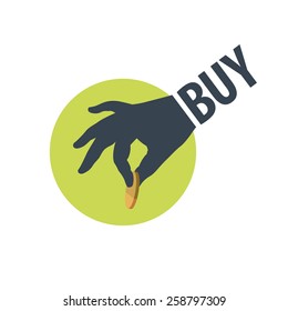 vector logo hand holding a coin