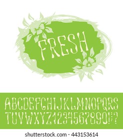 Logo vector con tipo de letra hecha a mano. Con inscripción Fresca