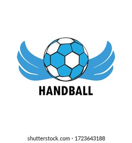 Vector logo of Handball Ball. Vector illustration, sport equipment icon, flat design concept