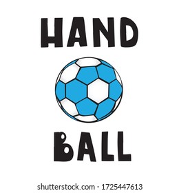 Vector logo of Handball Ball. Vector illustration, sport equipment icon, flat design concept