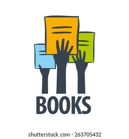 vector logo hands holding a books