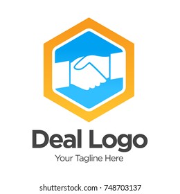 Vector Logo Handshake Deal Logo  Logo Design Template Design