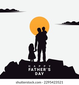 Vector logo happy father's day silhouette