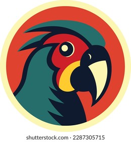 Vector of logo head bird mascot design