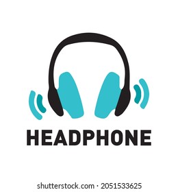 Vector logo of the headphones, music store