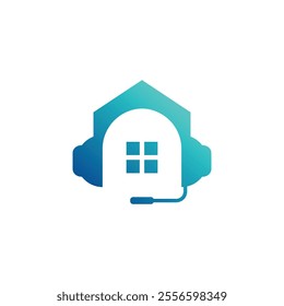 Vector Logo Headset, Real Estate concept icon illustration