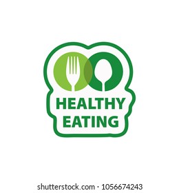 Vector Logo Healthy Eating Stock Vector (Royalty Free) 1056674243 ...