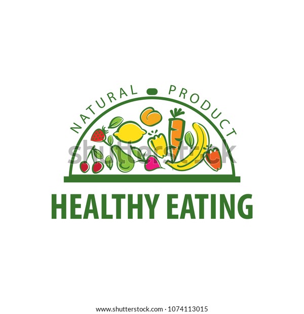 Vector Logo Healthy Eating Stock Vector (Royalty Free) 1074113015