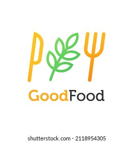 logotipo vectorial concepto de alimentación saludable