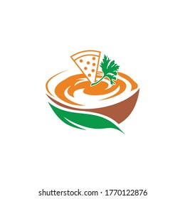Vector logo healthy eating, vegetables, soup ladle