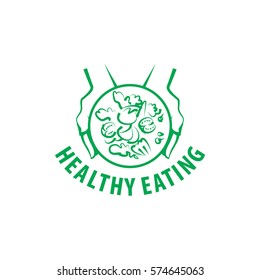 vector logo healthy food, natural product
