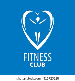 vector logo in the heart of the girl on a blue background